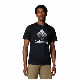 Herren-T-Shirt Columbia M Rapid Ridge™ Graphic Tee schwarz/grau Black, Heavenly Stacked Gem