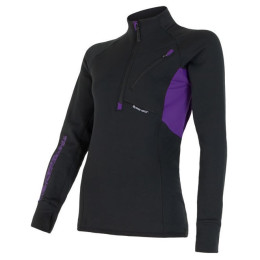 Damen-Sweatshirt Sensor Tecnostretch, krátký zip schwarz