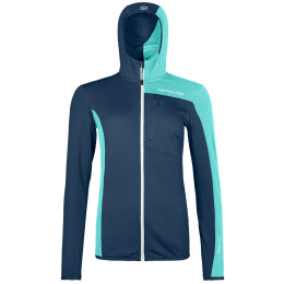 Damen Funktions-Sweatshirt Ortovox Fleece Light Grid Hooded Jkt W blau deep ocean