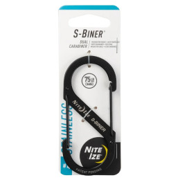 Hilfskarabiner Nite Ize S-Biner Stainless Steel #4 schwarz Černá