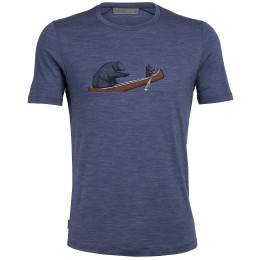 Herren-T-Shirt Icebreaker Sphere SS Crw Canoe Companions blau EstateBlueHthr