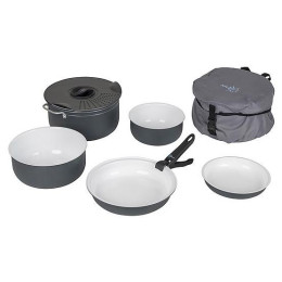 Geschirrset Bo-Camp Cookware set Camping 7 schwarz/weiß Black/White