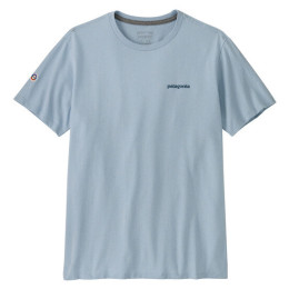 Herren-T-Shirt Patagonia Fitz Roy Icon Responsibili Tee hellblau Fleck Blue