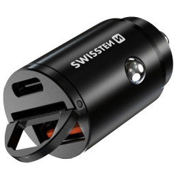 Auto-Adapter Swissten Car Charger 30W schwarz Black