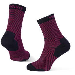 Socken Warg Happy Merino W Mini Stripes schwarz/rosa Black/Pink
