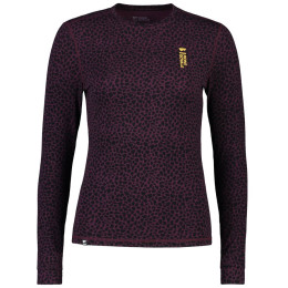 Damen-Funktionsshirt Mons Royale Cascade Merino Flex 200 Ls Winter Leopard lila WinterLeopard