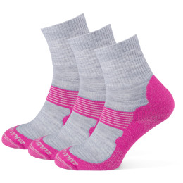 Socken Zulu Merino Women 3-pack grau/rosa