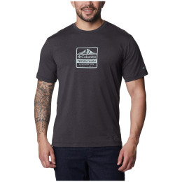 Herren-T-Shirt Columbia Tech Trail™ Front Graphic SS Tee dunkelgrau Black Hthr, Tested Tough PDX Graphic