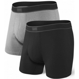 Boxershorts Saxx Daytripper Boxer Brief Fly 2Pk schwarz/grau black/grey heater