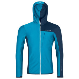 Herren Funktions-Sweatshirt Ortovox Fleece Light Grid Hooded Jkt M blau mountain blue