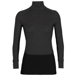 Damen Funktions-Sweatshirt Icebreaker ZoneKnit™ 260 LS Half Zip grau/schwarz jet heather/black/metro heather/cb