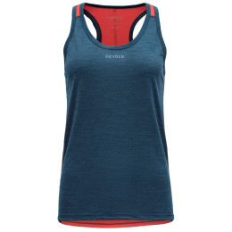 Damenunterhemd Devold Running Woman Racerback blau/rot Flood