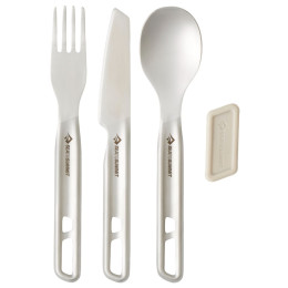 Besteckset Sea to Summit Detour Stainless Steel Cutlery Set 3 Piece silber Stainless Steel Grey