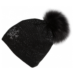 Dámská čepice s bambulí Sherpa Pham schwarz black