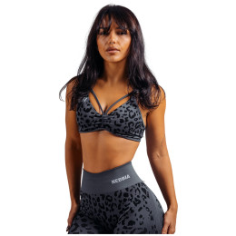 Sport-BH Nebbia Medium Support Leopard Sports Bra Primal schwarz BLACK LEOPARD