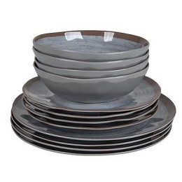 Geschirrset Bo-Camp Tableware Halo 12 grau Gray/Terra