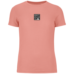 Damen-T-Shirt Ortovox 185 Merino Square T-shirt Women's rosa Bloom