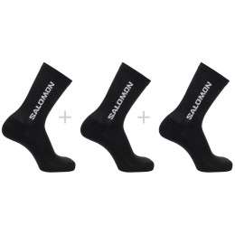 Socken Salomon Everyday Crew 3-Pack schwarz BLACK / BLACK / BLACK