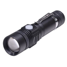 Aufladbare Taschenlampe Solight LED 400lm + cyclo schwarz black