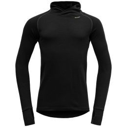 Herren Funktions-Sweatshirt Devold Expedition Merino 235 Hoodie Man schwarz Black