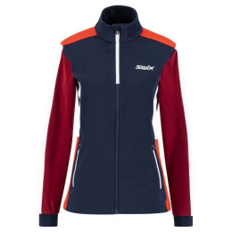 Damen-Softshell-Jacke Swix Cross W blau/rot Dark Navy/Rhubarb Red
