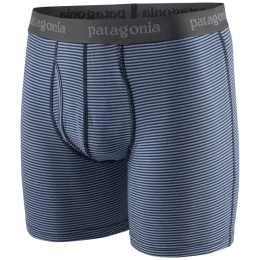 Herren-Boxershorts Patagonia M's Essential Boxer Briefs - 6 in. blau/grau Fathom Stripe: New Navy