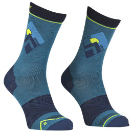 Herrensocken Ortovox Alpine Light Comp Mid Socks M blau mountain blue