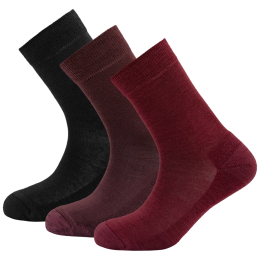Damensocken Devold Daily medium sock 3PK rot BEETROOT MIX