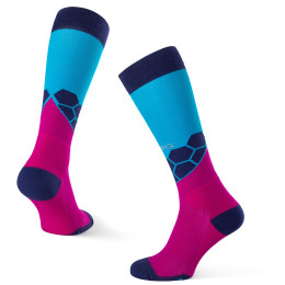 Kompressionsstrümpfe Warg Runner W blau/rosa navy/pink
