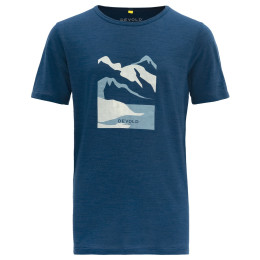 Kinder-Funktionsshirt Devold Molnes Merino Tee Jr blau/weiß SKYDIVER DARK