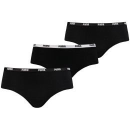 Damenhöschen Puma Hipster 3P Pack schwarz Black