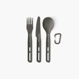 Besteckset Sea to Summit Frontier UL Cutlery Set 3 Piece grau Aluminium Hard Anodised Grey