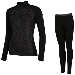 Damen Funktionsset Zulu Merino 240 Zip Long schwarz Black