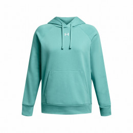 Damen-Sweatshirt Under Armour Rival Fleece Hoodie hellblau RadialTurquoise/White