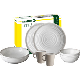 Geschirrset Brunner Savana Set tete-a-tete weiß