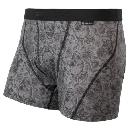 Herren funktionelle Boxershorts Sensor Merino Impress grau Blk/Skulls