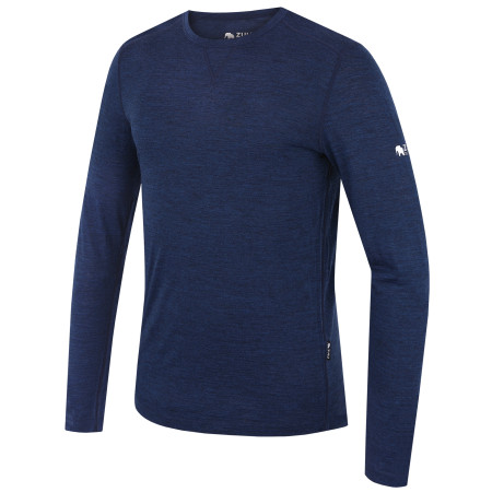 Herren-T-Shirt Zulu Merino 160 Long dunkelblau navy melange