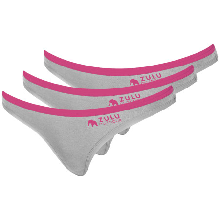 Damen-Brazilian-Slip Zulu Bambus 210 Comfort 3-pack grau/lila grey/magenta