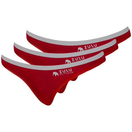 Damen-Brazilian-Slip Zulu Bambus 210 Comfort 3-pack rot/grau wine red/grey