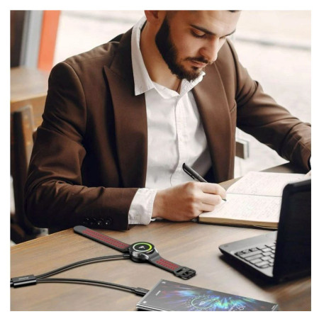 Lade- und Datenkabel Swissten Wireless magnetic charging cable 2in1 for Samsung Watch + USB-C 1,2 m