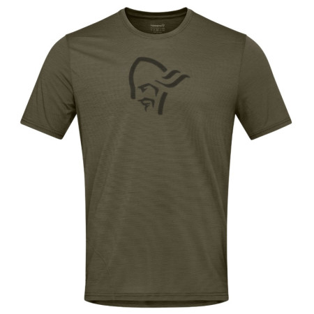 Herren-T-Shirt Norrona femund equaliser merino T-shirt dunkelgrün Olive Night