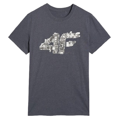 Herren-T-Shirt 4F Tshirt M3132 grau MIDDLE GREY MELANGE