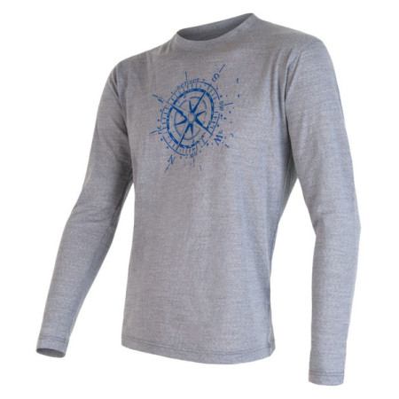 Herren-T-Shirt Sensor Merino Wool PT Kompas dl.r. grau Grey