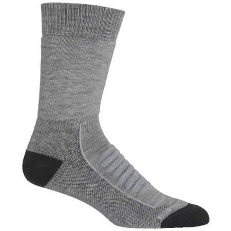 Herrensocken Icebreaker M Hike+ Heavy Crew grau/schwarz Blizzard Heather/Snow/Monson