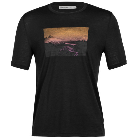 Herren-T-Shirt Icebreaker Men Tech Lite II SS Tee Mountain Mantra schwarz black