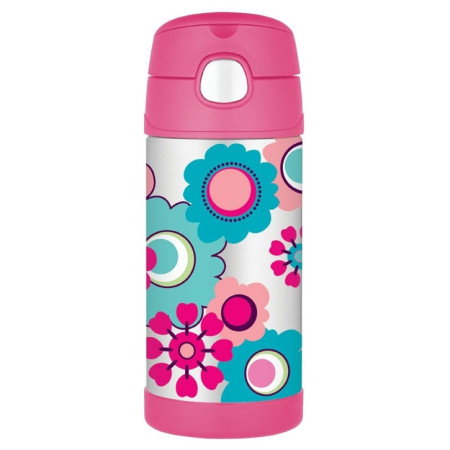 Kinder Thermoflasche Thermos Funtainer - Blumen rosa Flowers