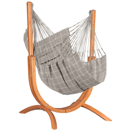 Schaukelstuhl mit Ständer La Siesta Udine Outdoor grau/weiß almond