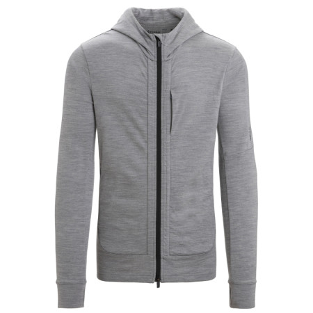 Herren Funktions-Sweatshirt Icebreaker Men Quantum III LS Zip Hoodie grau/schwarz Metro Heather/Black