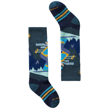 Kindersocken Smartwool Kids' Wintersport Full Cushion Mountain Moose OTC Socks blau TWILIGHT BLUE