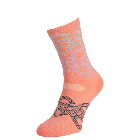 Fahrradsocken Silvini Dogana orange coral-green